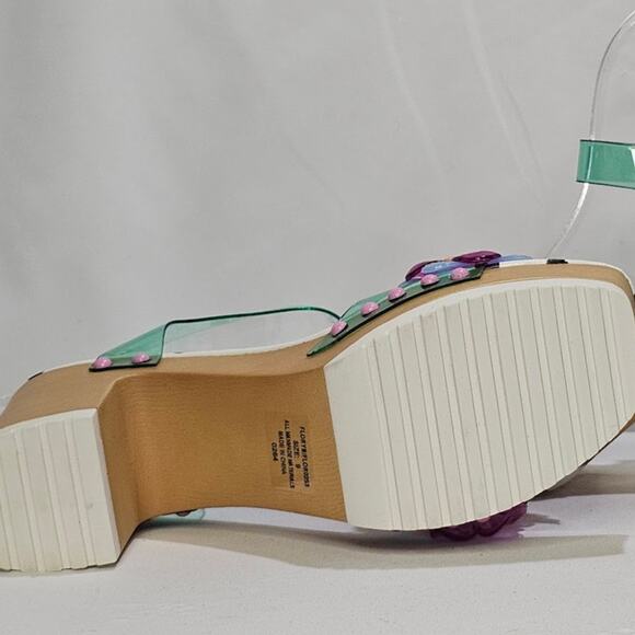 Betsey Johnson Women's Beckket Lucite Dress Sandals Size 9 Teal NWT - Picture 7 of 8